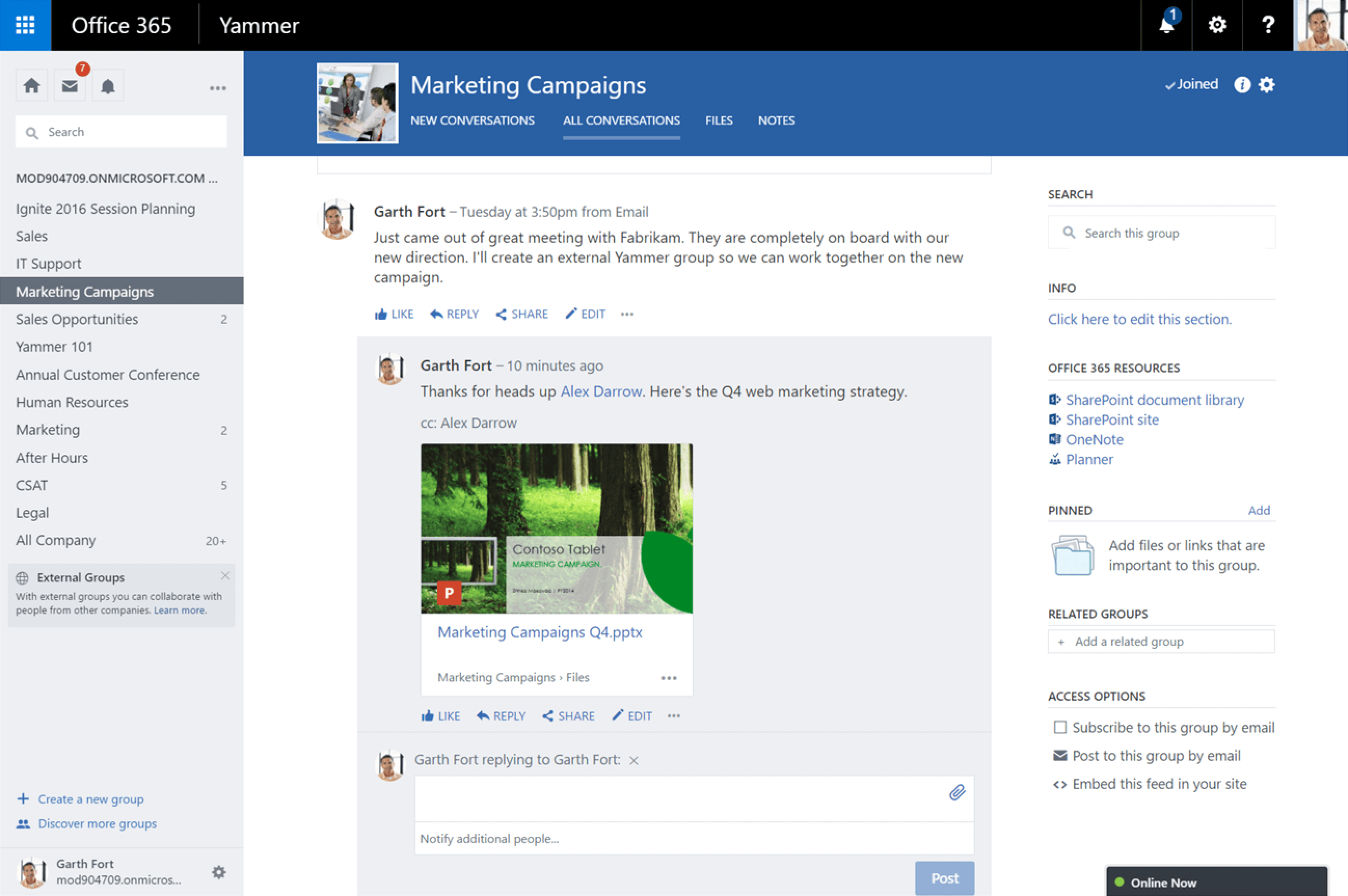 Yammer and Office 365 Groups
