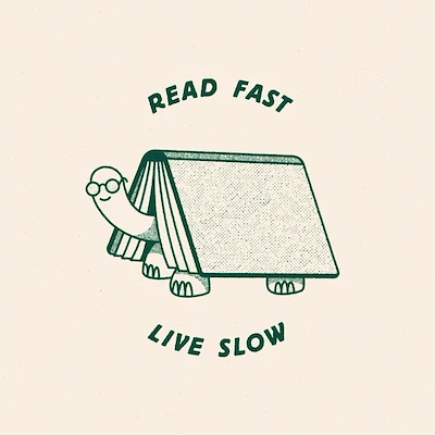 Read Fast Live Slow Turtle Illustration