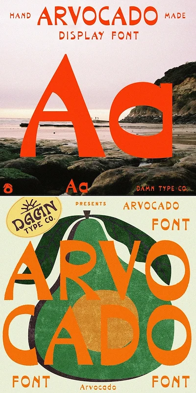 Arvocado Display Font Advertisement