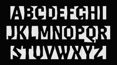 Stencil Alphabet Typography Display