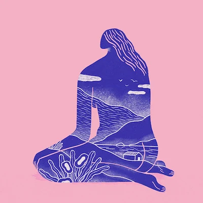 Woman Silhouette with Landscape Within