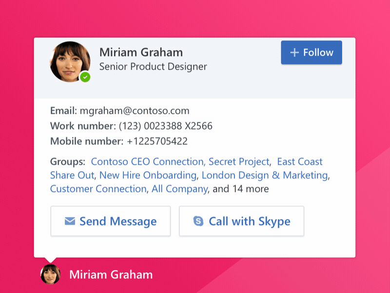 Yammer and Skype integration